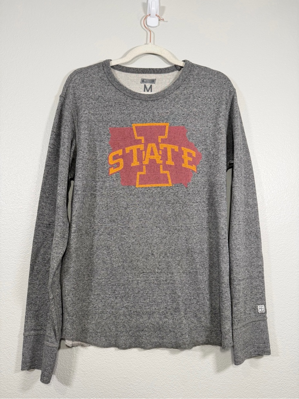 Tailgate Iowa State University Shirt Long Sleeve Cyclone Gray Thermal Women M